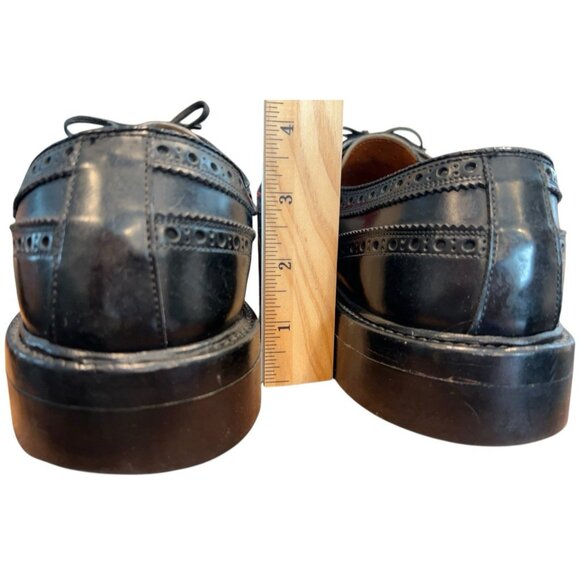 VTG Bass Black DuPont Corfam Full Brogue Longwing Wingtip Derby Shoes Mens 12 AA main image 3